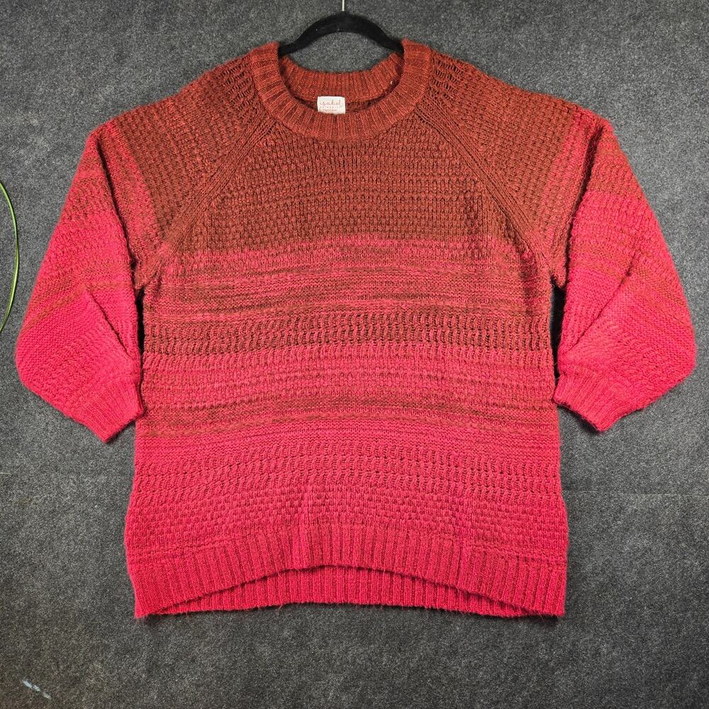 Isabel Maternity by Ingrid & Isabel Red Ombre Sweater XXL Pleated Sleeve